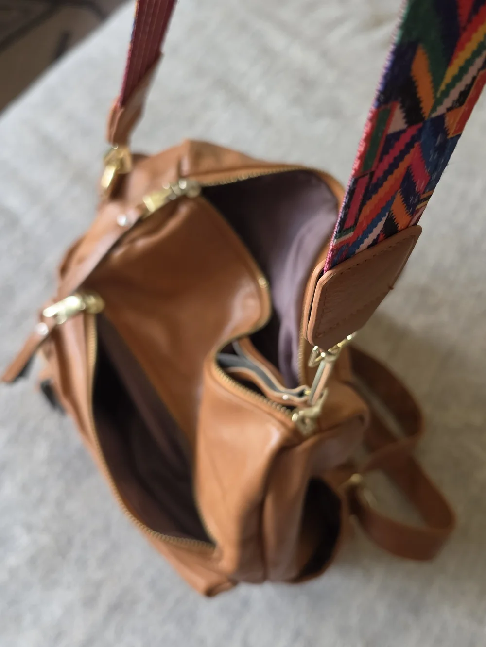Modern & Chic Brielle Convertible Bag tan faux leather